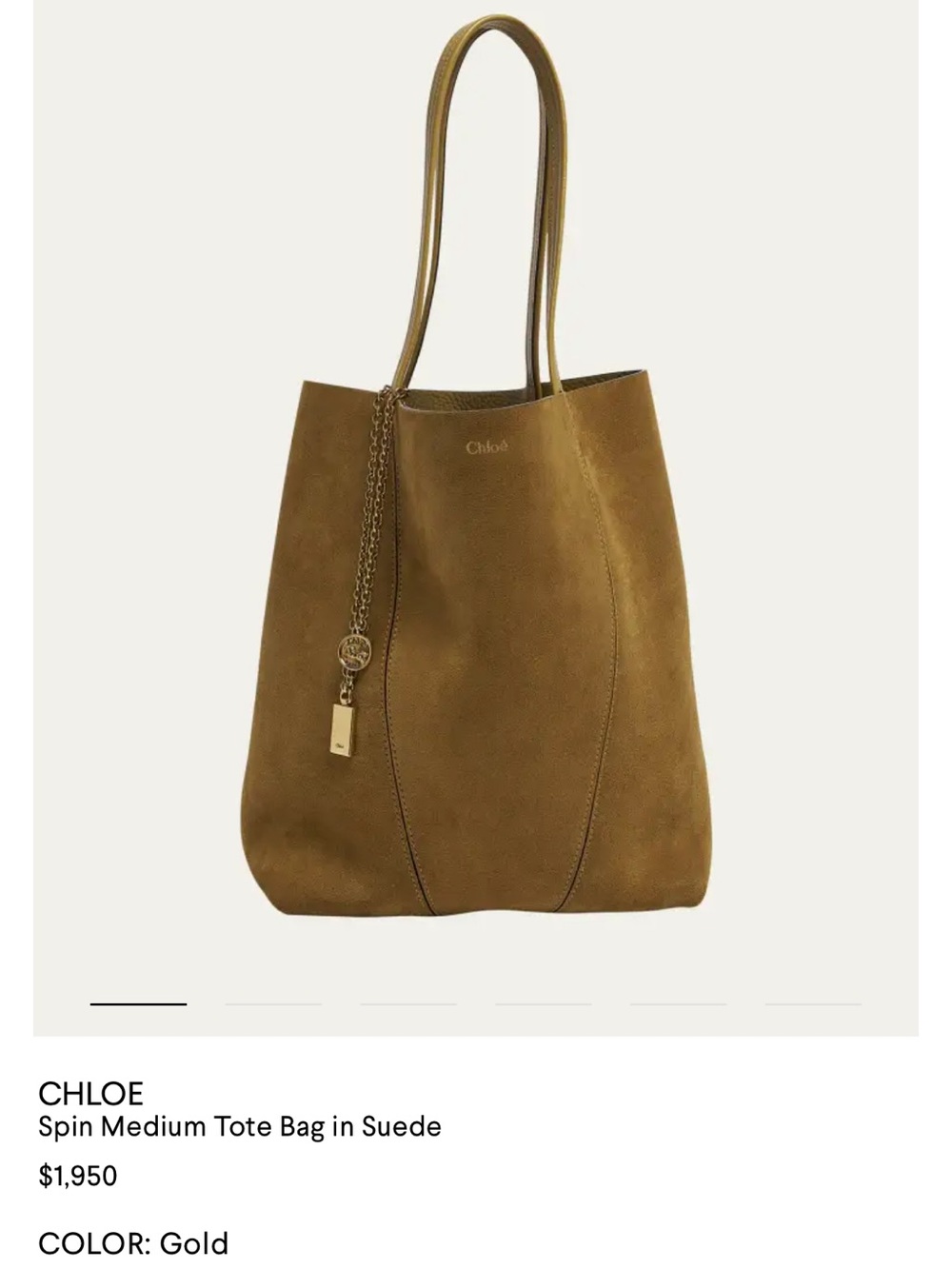 Chloe Spin Medium Suede Tote Bag